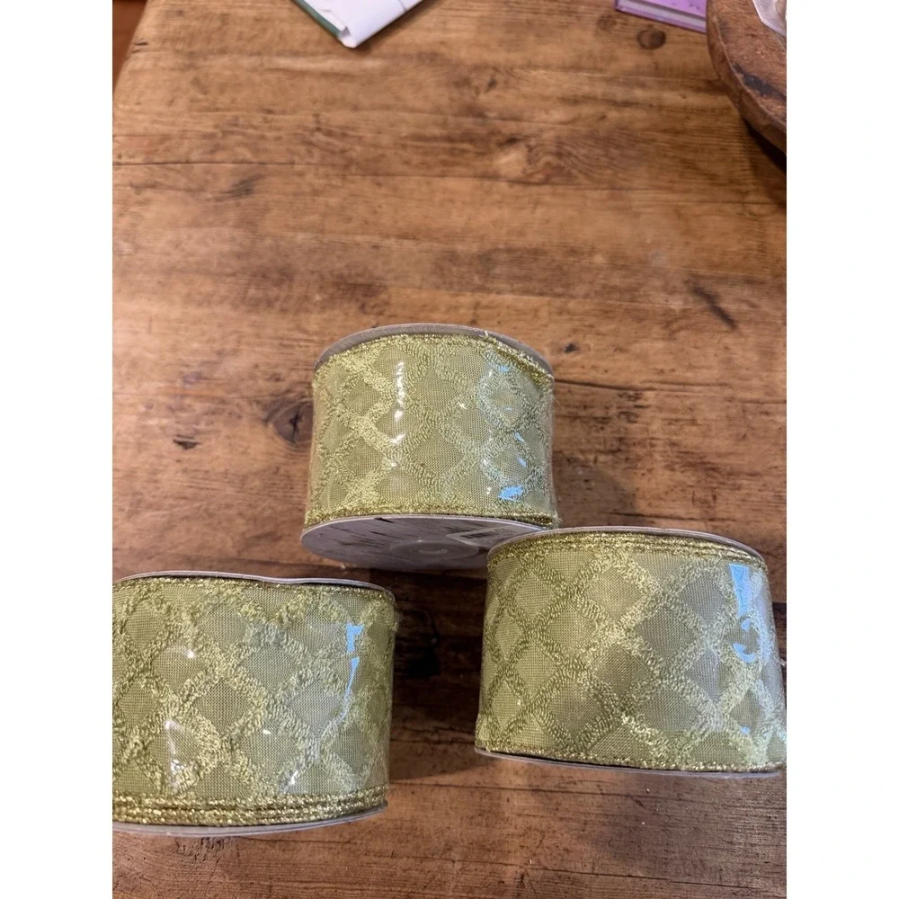 Southern Living Dillards Ribbon 2.5 In X 5 Yards Green Christmas Farm